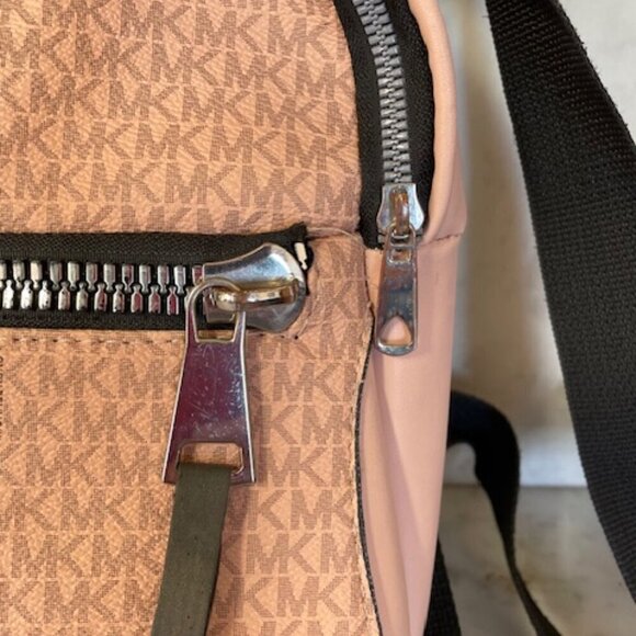 MICHAEL KORS Blush Pink Logo Monogram Backpack main image 11